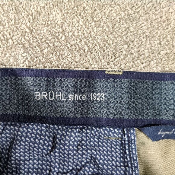 Bruhl Mens Pants 34x30 Brown Textured Cotton Stretch Chino Cotton Classic - Picture 8 of 12